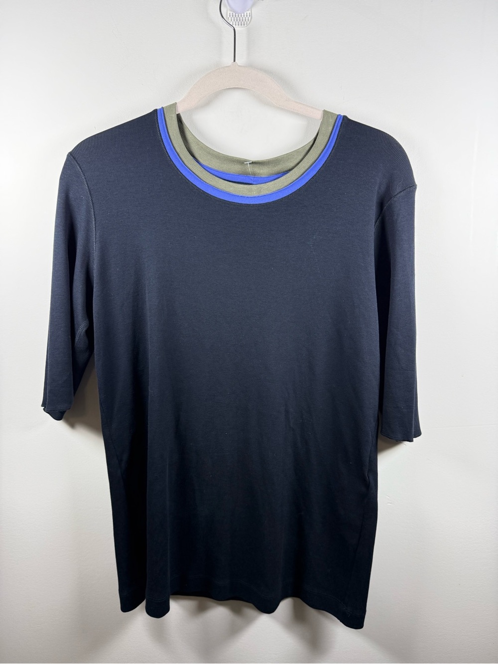 MARC CAIN | Cotton 3/4 Sleeve Tee Shirt Size N6 / L P2P 20”